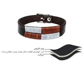 دستبند چرم وارک مدل آرت کد rb133