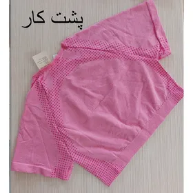 ست ورزشی زنانه کراپ و شلوارک سیملس