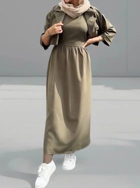 کت سارافون لینن پلاس قد 125cm