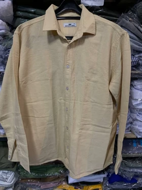 «پیراهن لینن خردلی روشن با حس آفتاب طلایی»-کدPA0