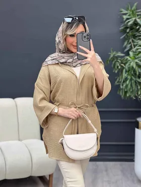 مانتو کمر گت آستین پاکتی