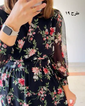پیراهن حریر سرمه 10