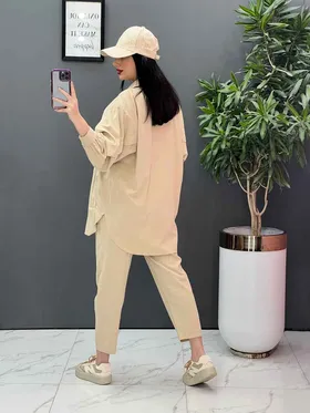ست مانتو شلوار لینن کمربند Dior