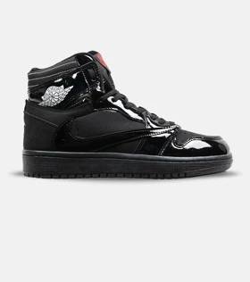 کفش کتانی ساق‌دار مردانه مشکی ورنی NIKE travis scott