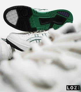 کفش کتانی مردانه سفید سبز ASICS TIGER RUNNER II مدل 5679