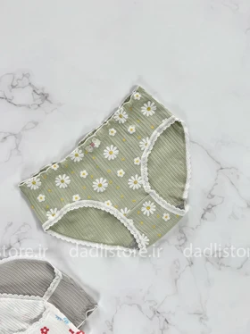 شورت اسلیپ نخ پنبه عروسکی طرح گل بابونه