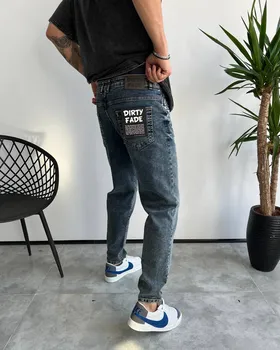 شلوار جین اسلیم فیت ابی تیره DIRTY FADE کد 4028
