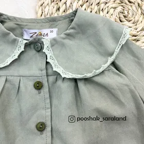 پیراهن نخی دخترانه گوش دار
