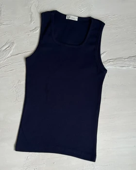 تاپ یقه خشتی بلند کد 1400184 (سرمه ای)