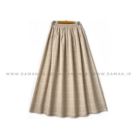 دامن لینن طرحدار قد 90 کد (L502)