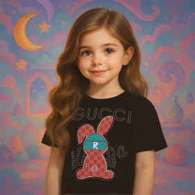 تیشرت کراپ مشکی-سفید مجلسی دخترانه