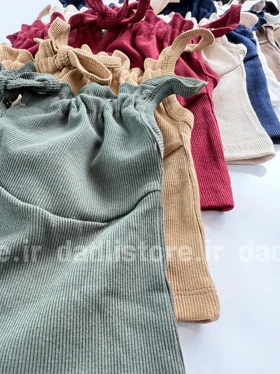 کراپ تاپ کبریتی یقه چاک گتر دار