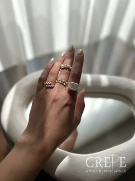 انگشتر صدف باروک طبیعی