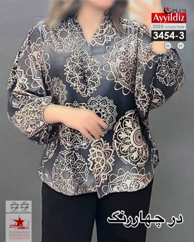 شومیز مجلسی شیک زنانه سایز بزرگ کد 3554