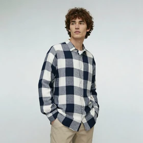 پیراهن آستین بلند چهارخونه ZARA