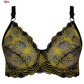 ست شورت و سوتین فنردار زنانه کارنا رز مدل گیپور هندسی زرد کد 4874-2038-2