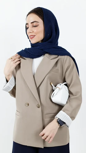 کت دو دکمه آستین راه راه