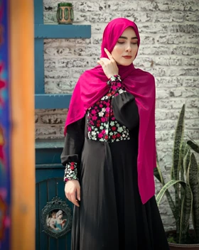 شال کرپ حریر سرخابی