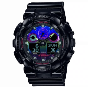 ساعت مچی مردانه کاسیو جی‌شاک (Casio G-Shock) مدل GA-100RGB-1ADR (طراحی گیمینگ و صفحه چندرنگ RGB)