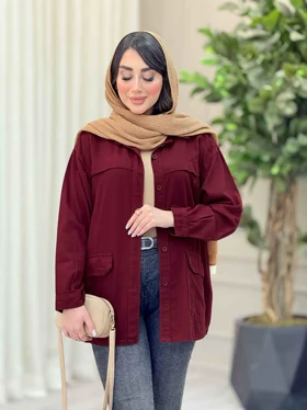 مانتو کتان ژیله دار پشت دکمه