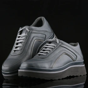 کفش روزمره زنانه چرم یلسان مدل میکسا کد 637-GN (طوسی)