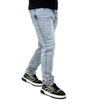 شلوار جین مردانه اسلیم فیت رنگ یخی ronak mackage