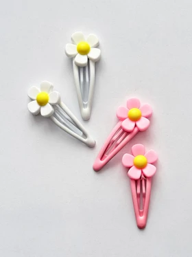 گیره مو تق تقی گلدار بسته دو عددی