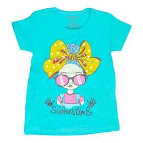 ست تیشرت آستین کوتاه و شلوار دخترانه مدل PJ1172