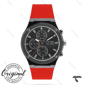 ساعت کرست مردانه 6315-3 مشکی بند قرمز Crest-10974-G
