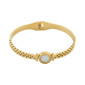 دستبند زنانه مدل بنگل تک نگین