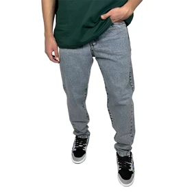 شلوار جین مردانه مدل مام فیت طوسی سنگ شور