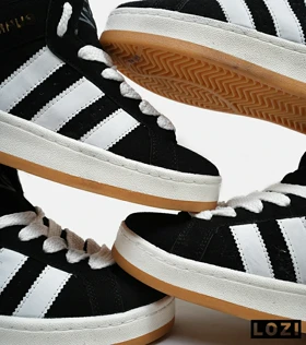 کفش کتانی نیم ساق مردانه و زنانه مشکی سفید ADIDAS Campus