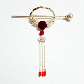 گیره مو زنانه مدل گل رز مجموعه 2 عددی