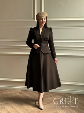 کت دامن کشمیر یقه ایستاده نیکی