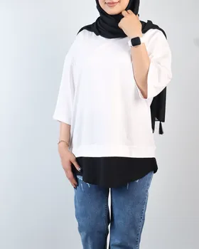 تیشرت لانگ دورنگ زنانه 0310