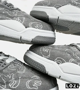 کفش کتانی ساق‌دار مردانه و زنانه طوسی Jordan 4 x Kaws