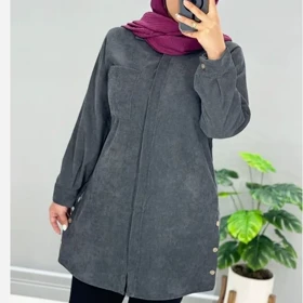 مانتو زنانه مخمل کبریتی پاییزی