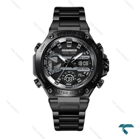 ساعت مردانه هامر 1444 دوزمانه بند فلزی مشکی Hummer-7537-G