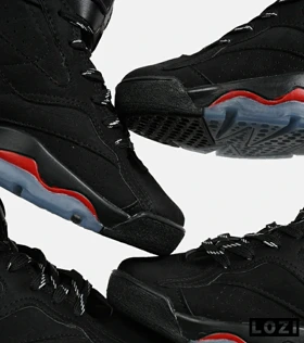 کفش کتانی ساق‌دار مردانه مشکی قرمز بنفش Nike air jordan 5 v02