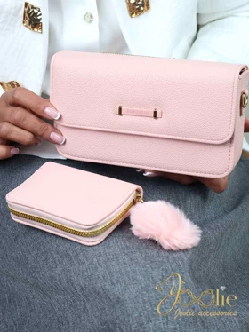 کیف دوشی جاکارتی زنانه وارداتی کد K0013 (صورتی)