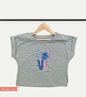 تیشرت طوسی طرح stich