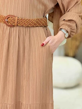 پیراهن کراش بلند چین‌دار