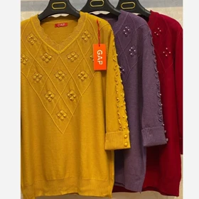 بلوز بافت گپ زنانه ترک مرواریدی