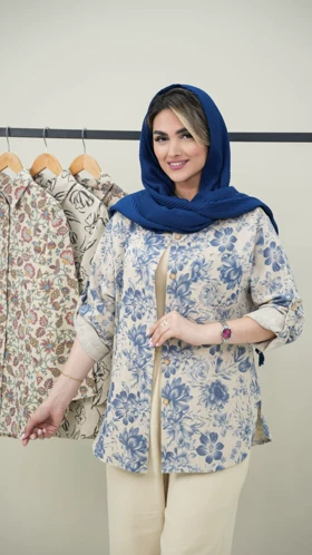 شومیز طرح‌دار تک جیب
