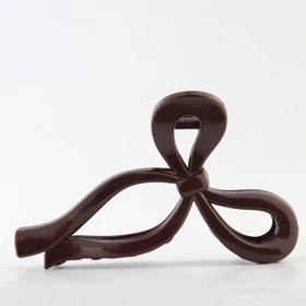 کلیپس زنانه مدل پاپیون ساده (خاکی تیره)