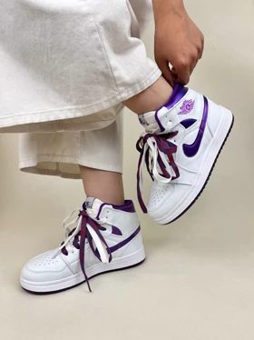 کتانی ونس زنانه ساق‌دار ایر جردن 1 کرومی 1 NIKE AIR JORDAN کد 912