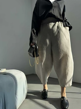 شلوار خمره ای طرحدار