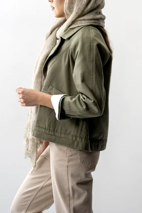 کت آستین رگلان کتان زنانه