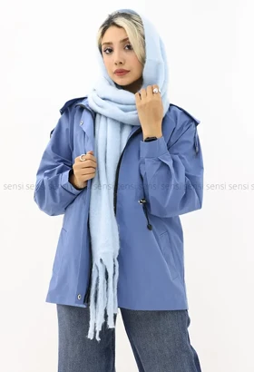 بارانی کتان tc کلاه دار کد1004944