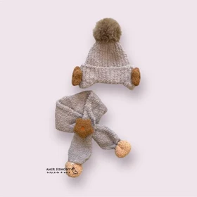 شال و کلاه موهر نوزادی مدل گل